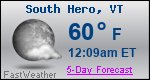 Weather Forecast for South Hero, VT