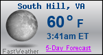 Weather Forecast for South Hill, VA