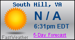 Weather Forecast for South Hill, VA