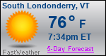 Weather Forecast for South Londonderry, VT