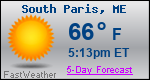 Weather Forecast for South Paris, ME