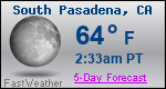 Weather Forecast for South Pasadena, CA