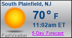 Weather Forecast for South Plainfield, NJ