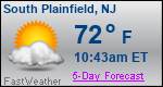 Weather Forecast for South Plainfield, NJ
