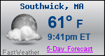 Weather Forecast for Southwick, MA