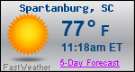 Weather Forecast for Spartanburg, SC