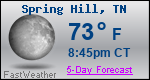 Weather Forecast for Spring Hill, TN