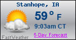 Weather Forecast for Stanhope, IA