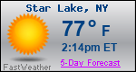 Weather Forecast for Star Lake, NY