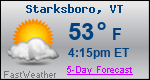 Weather Forecast for Starksboro, VT