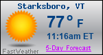Weather Forecast for Starksboro, VT
