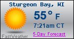 Weather Forecast for Sturgeon Bay, WI