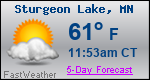 Weather Forecast for Sturgeon Lake, MN