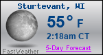Weather Forecast for Sturtevant, WI