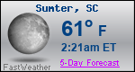 Weather Forecast for Sumter, SC