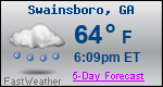 Weather Forecast for Swainsboro, GA