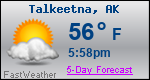 Weather Forecast for Talkeetna, AK