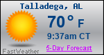Weather Forecast for Talladega, AL