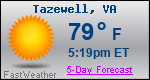 Weather Forecast for Tazewell, VA