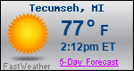 Weather Forecast for Tecumseh, MI