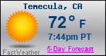 Weather Forecast for Temecula, CA