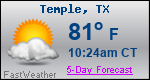 Weather Forecast for Temple, TX