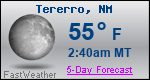 Weather Forecast for Tererro, NM