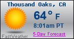 Weather Forecast for Thousand Oaks, CA