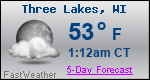 Weather Forecast for Three Lakes, WI