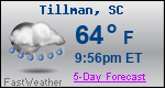 Weather Forecast for Tillman, SC