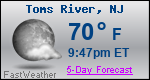 Weather Forecast for Toms River, NJ