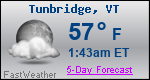 Weather Forecast for Tunbridge, VT