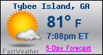 Weather Forecast for Tybee Island, GA