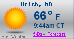 Weather Forecast for Urich, MO