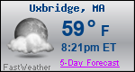Weather Forecast for Uxbridge, MA