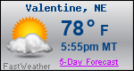 Weather Forecast for Valentine, NE