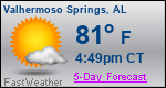 Weather Forecast for Valhermoso Springs, AL