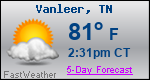 Weather Forecast for Vanleer, TN