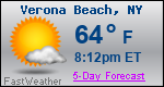 Weather Forecast for Verona Beach, NY