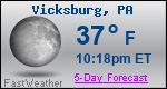 Weather Forecast for Vicksburg, PA