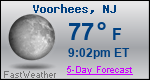 Weather Forecast for Voorhees, NJ