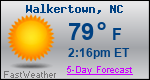 Weather Forecast for Walkertown, NC