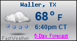 Weather Forecast for Waller, TX