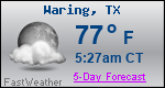 Weather Forecast for Waring, TX