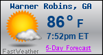Weather Forecast for Warner Robins, GA