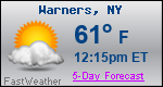 Weather Forecast for Warners, NY