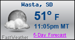 Weather Forecast for Wasta, SD