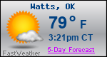 Weather Forecast for Watts, OK