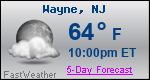 Weather Forecast for Wayne, NJ