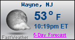 Weather Forecast for Wayne, NJ